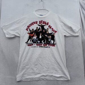 Vintage Discover Stars On Ice T Shirt Mens XL White Ice Skate Tour 90s USA Made
